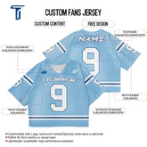 Custom Navy Blue Band Oversized Football Jersey Street Fashion T-shirt